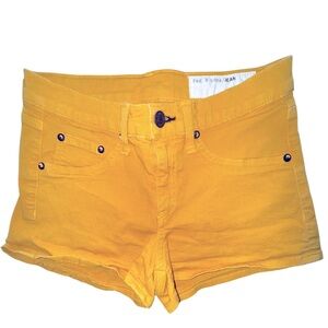 25 rag & bone Mustard Yellow High Waisted Cut Off Denim Jean Shorts Stretch